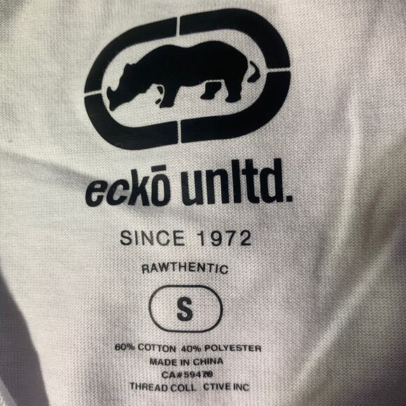 Men's Ecko Unltd White Short Sleeve Shirt Size Small - Picture 3 of 4